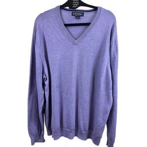 Brooks Brothers Men's Size XXL Supima Cotton Lavender V-Neck Sweater